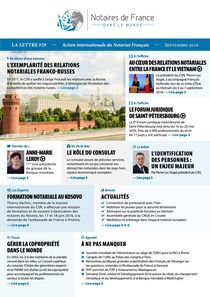 La lettre des notaires de France dans le monde n° 29