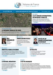 La lettre des notaires de France dans le monde n° 30