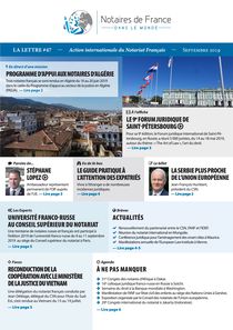 La lettre des notaires de France dans le monde n° 47