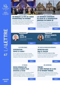La lettre des notaires de France dans le monde n° 67